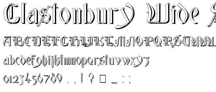 Glastonbury Wide Shadow font
